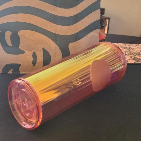 Starbucks Kaleidoscope Iridescent Rose Gold Orange Cold Tumbler 2020 Edition - Picture 3 of 5